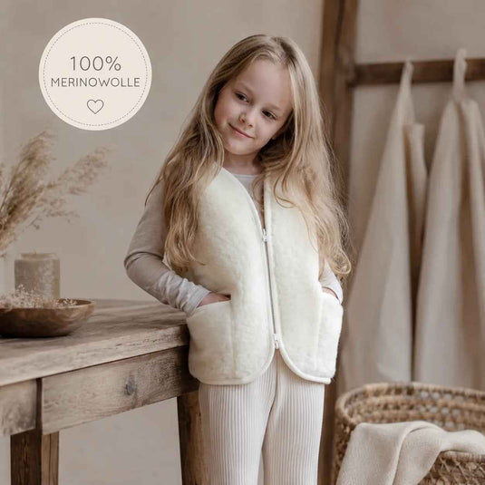 Kinderweste Merino Muster – atmungsaktiv & hautfreundlich