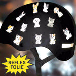 12 Sticker Fahrrad Aufkleber Hunde & Katzen - reflektierend