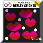 Fahrrad Aufkleber „Kiss“ – Reflektierende Kussmund-Sticker für dein Bike