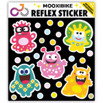 Fahrrad Aufkleber Happy Party Monster & Punkte reflektierend