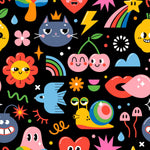 Muster Funny Peace - Regenbogen Comic Fahrradfolie