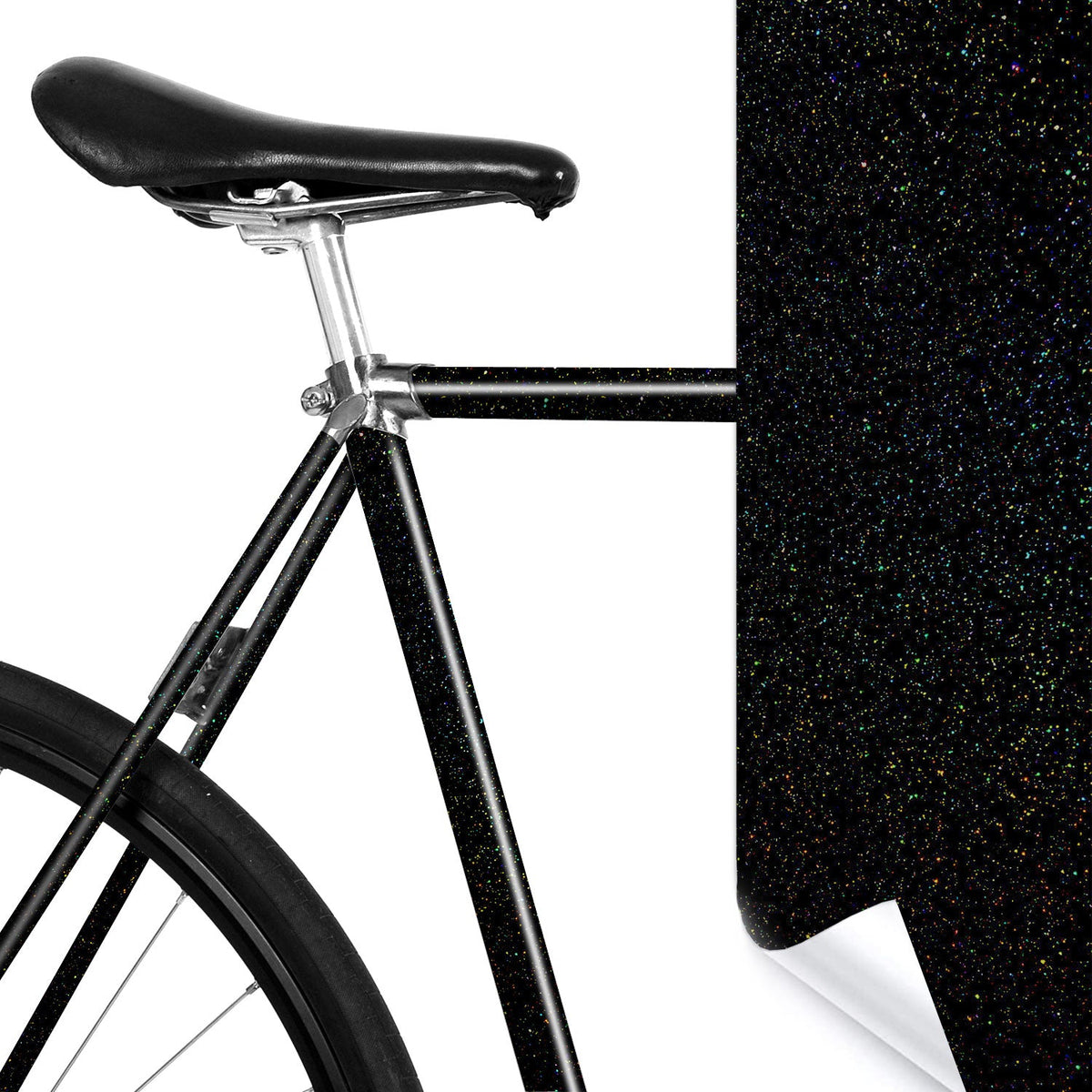 Glossy Galaxy Black - Glitzer Schwarz Glanz Rahmenschutzfolie