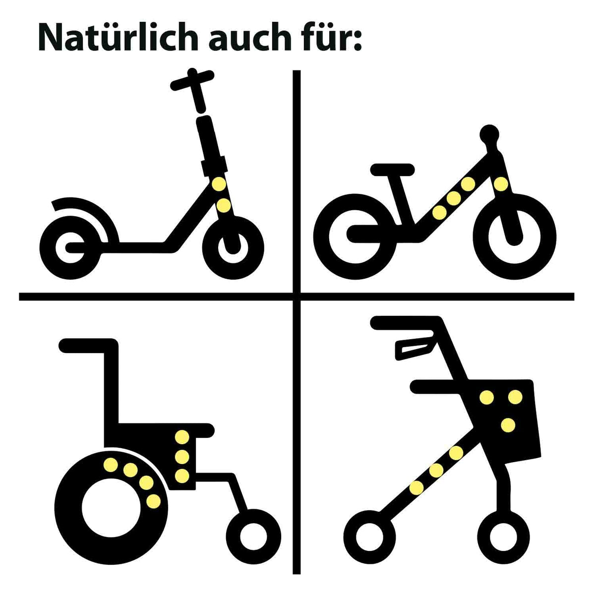 12 Sticker Fahrrad Aufkleber Hunde & Katzen - reflektierend