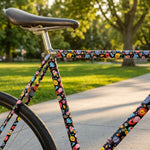 Muster Funny Peace - Regenbogen Comic Fahrradfolie