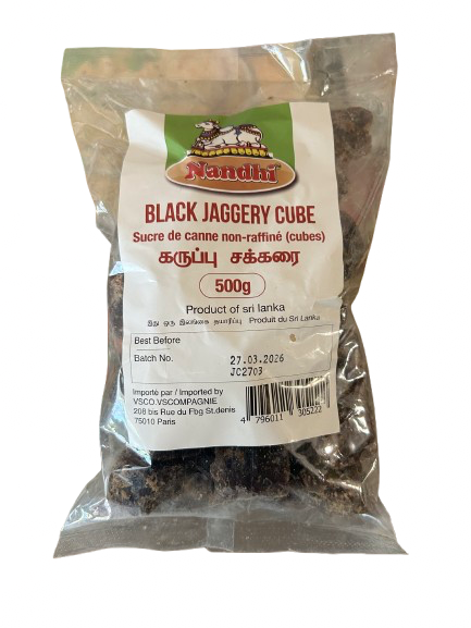 Nandhi Black Jaggery Cube 500g - Namma Markt