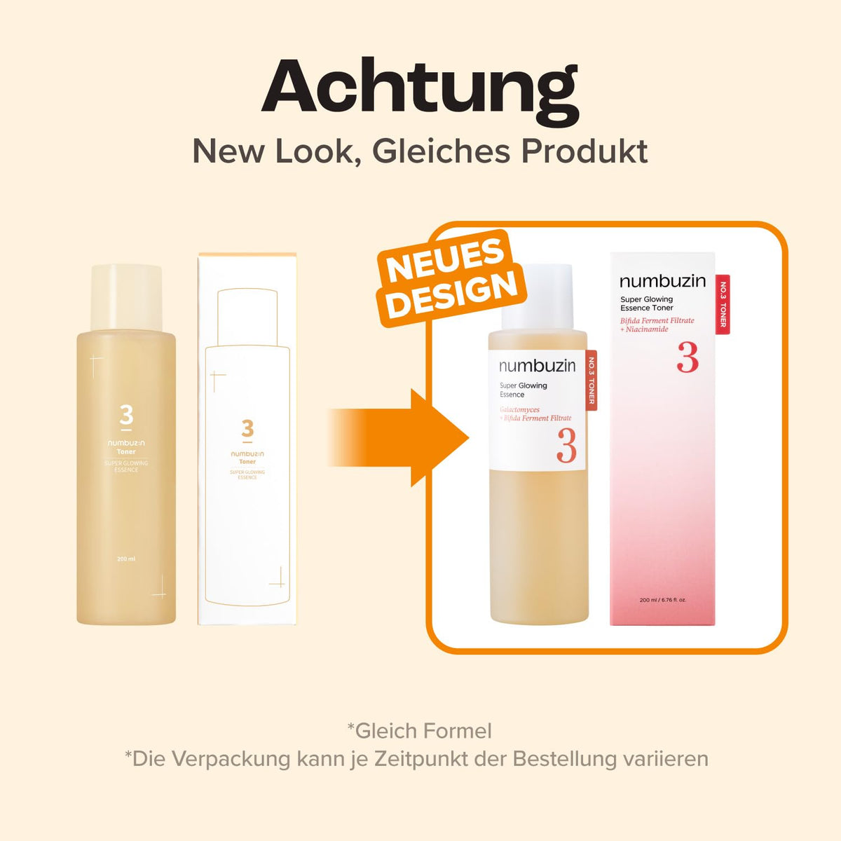 Numbuzin No.3 Super Glowing Essence Toner 200ml