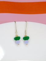 Color Treats Ohrringe in Matcha und Flieder mit gold filled Elementen