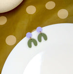 Olive Flieder Arch Bogen Ohrringe