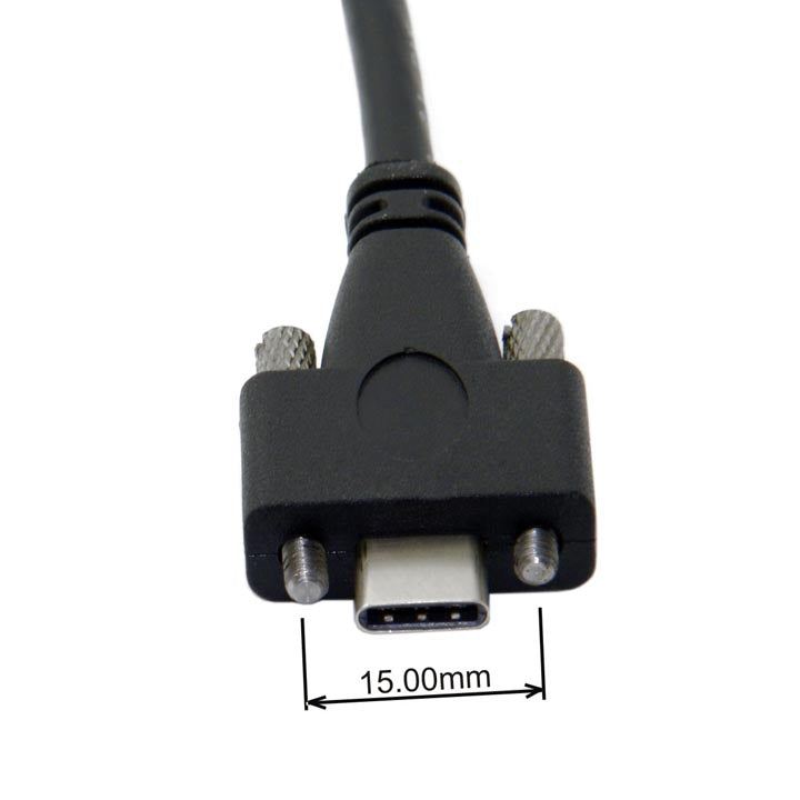 USB 3.1 Kabel 8 m Typ C Stecker zu 3.0 Typ A Stecker Schraube in Schwarz | System-S