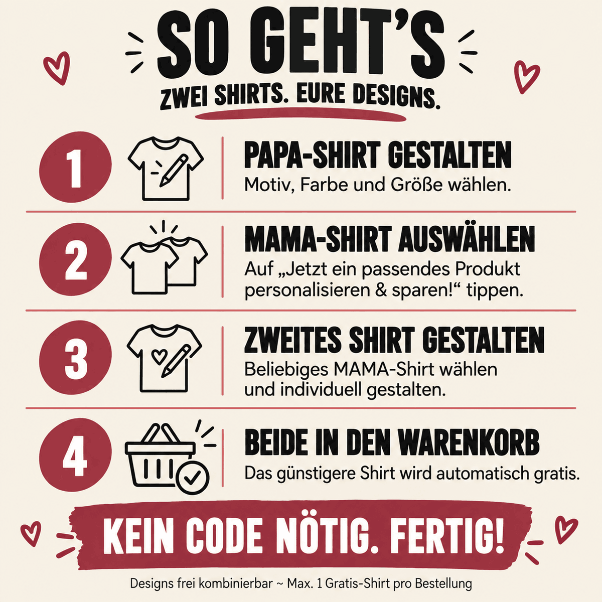 PAPA T-Shirt ARROWS personalisiert Namma Markt