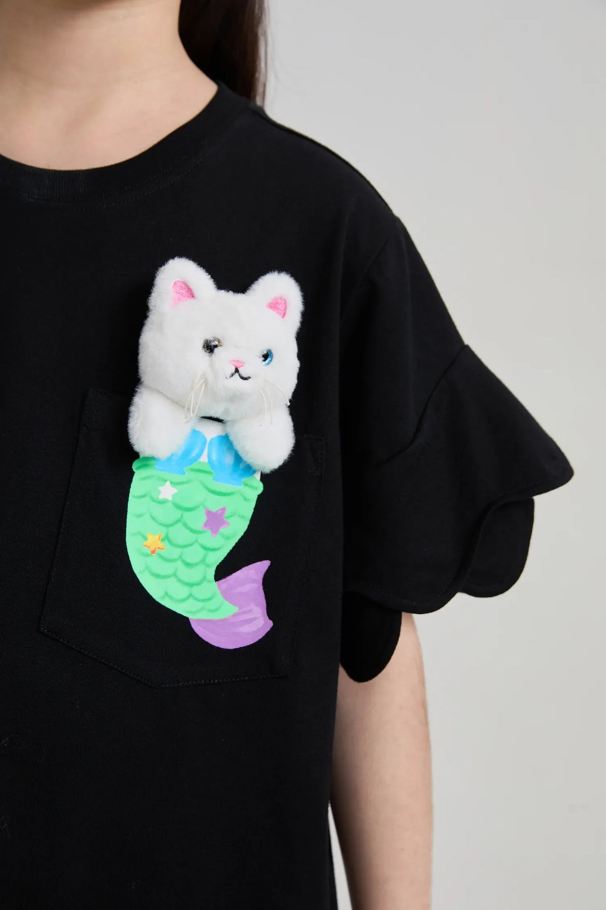 Mermaid Cat Plush Doll Tee