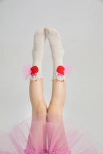 Mermaid Cat Shell Embroidered Socks