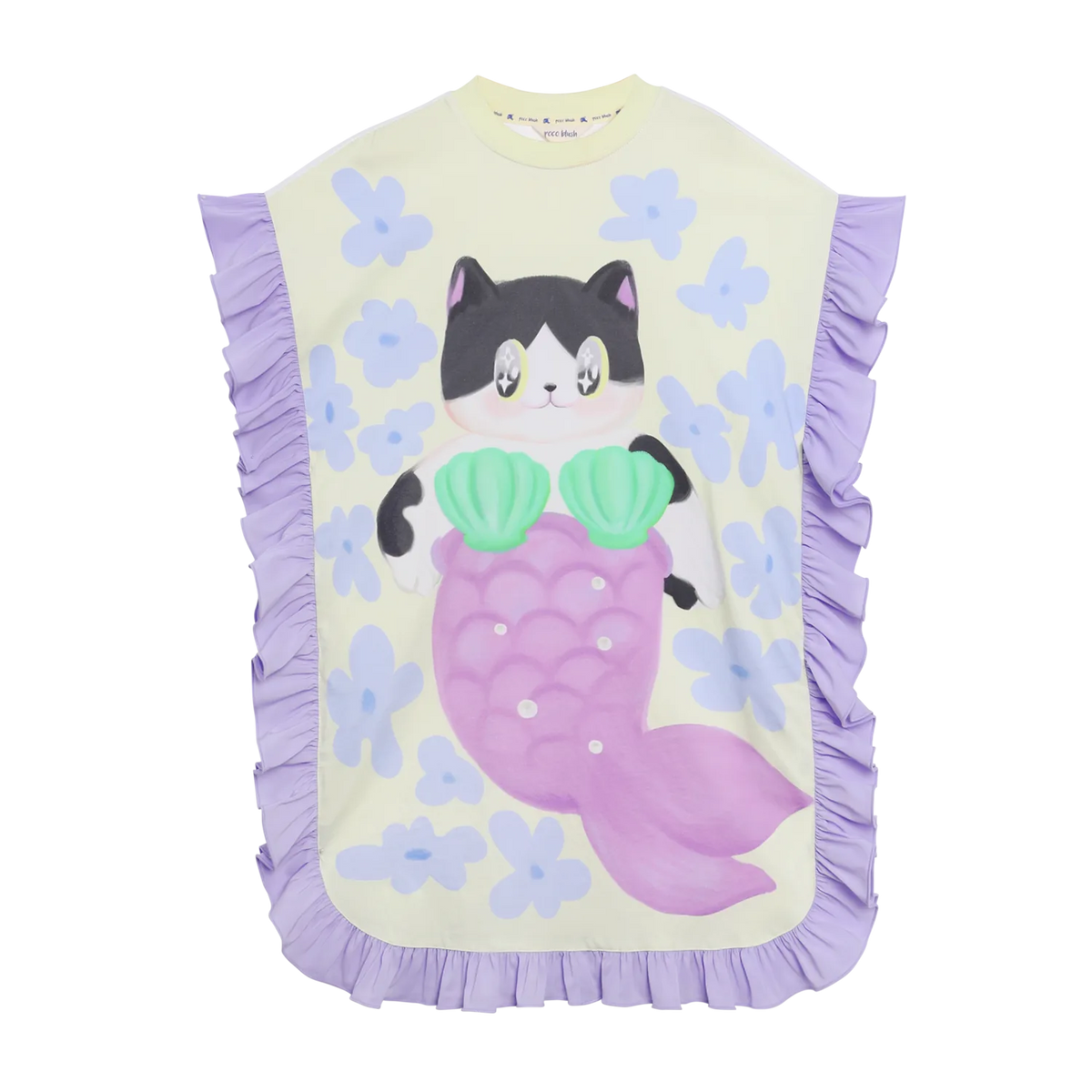 Mermaid Cat Hawaiian Ruffle Dress