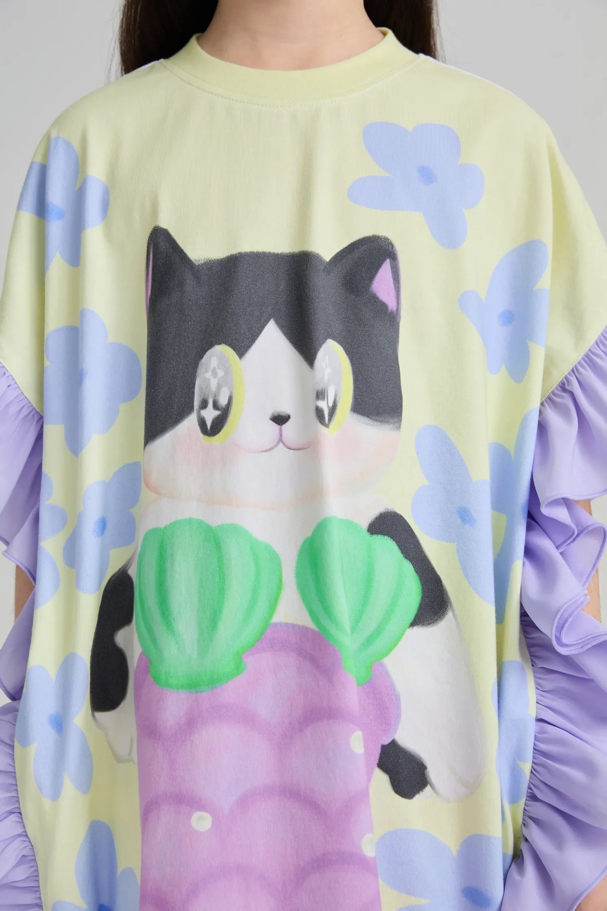 Mermaid Cat Hawaiian Ruffle Dress
