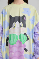 Mermaid Cat Hawaiian Ruffle Dress