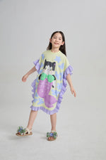 Mermaid Cat Hawaiian Ruffle Dress