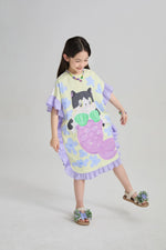 Mermaid Cat Hawaiian Ruffle Dress