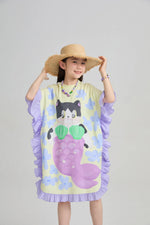 Mermaid Cat Hawaiian Ruffle Dress