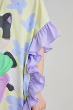 Mermaid Cat Hawaiian Ruffle Dress