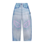Denim Joggers with Wing Print
