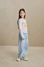 Denim Joggers with Wing Print