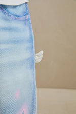 Denim Joggers with Wing Print
