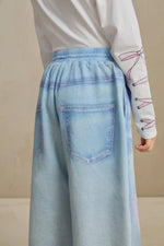 Denim Joggers with Wing Print