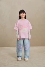 Embroidered Swan Tee with Wings