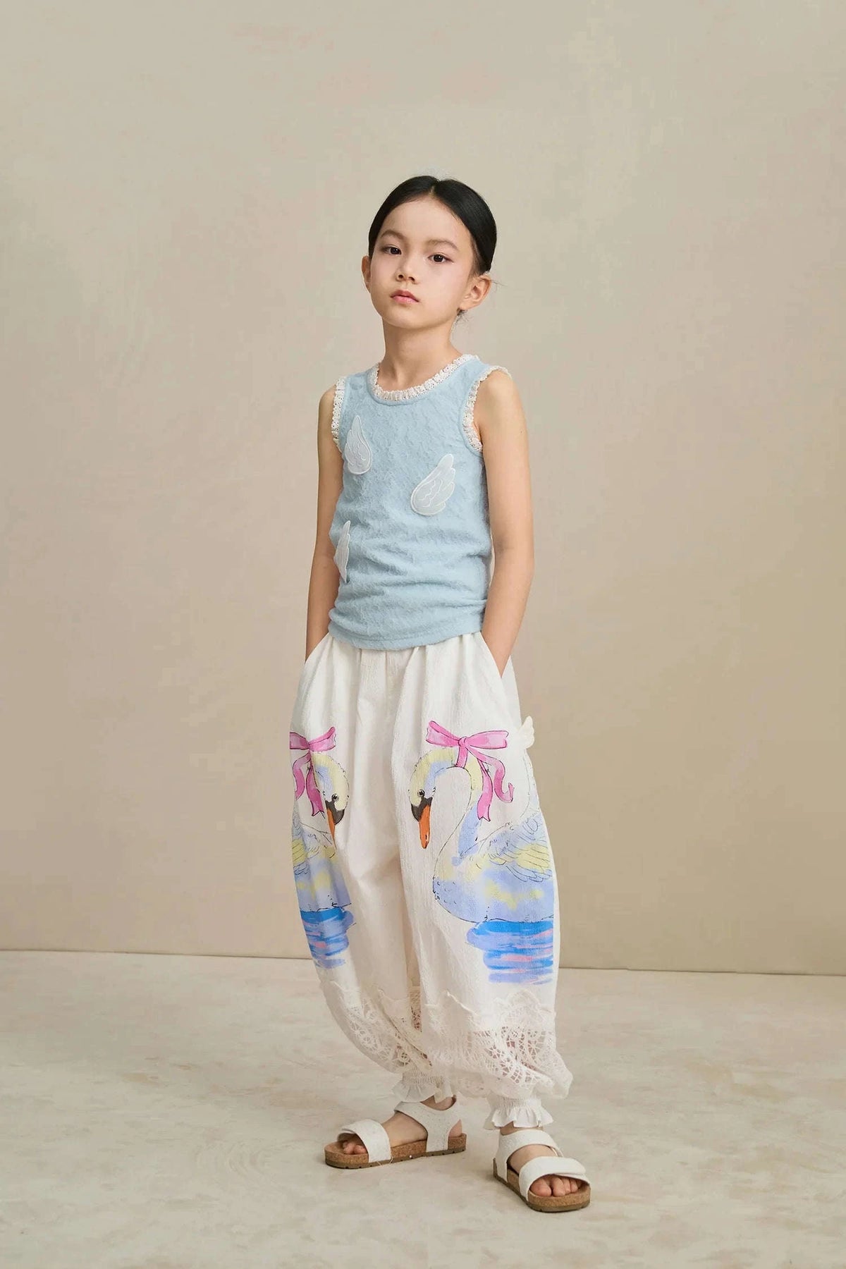 Swan Print Breezy Anti-Mosquito Pants Namma Markt