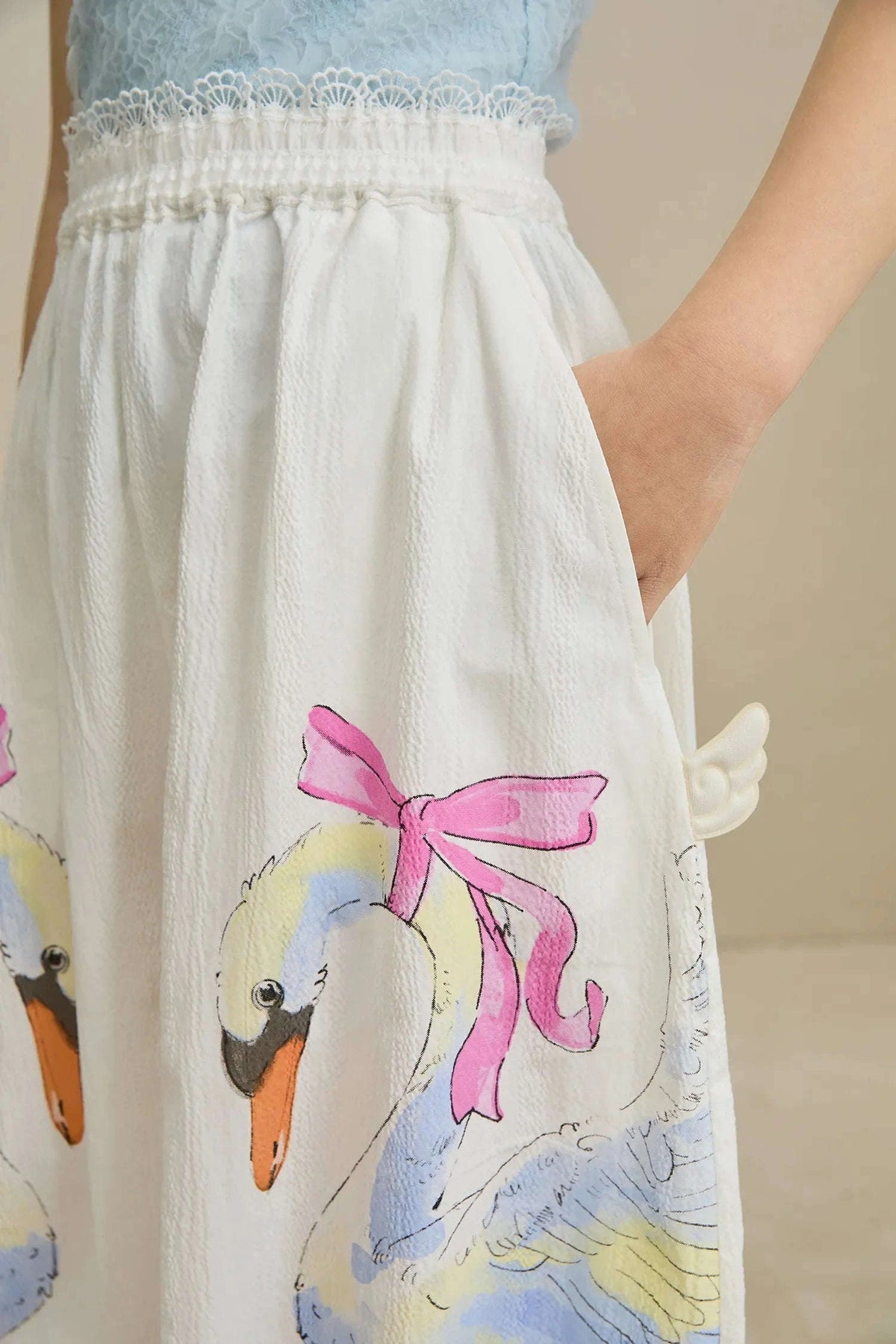 Swan Print Breezy Anti-Mosquito Pants Namma Markt