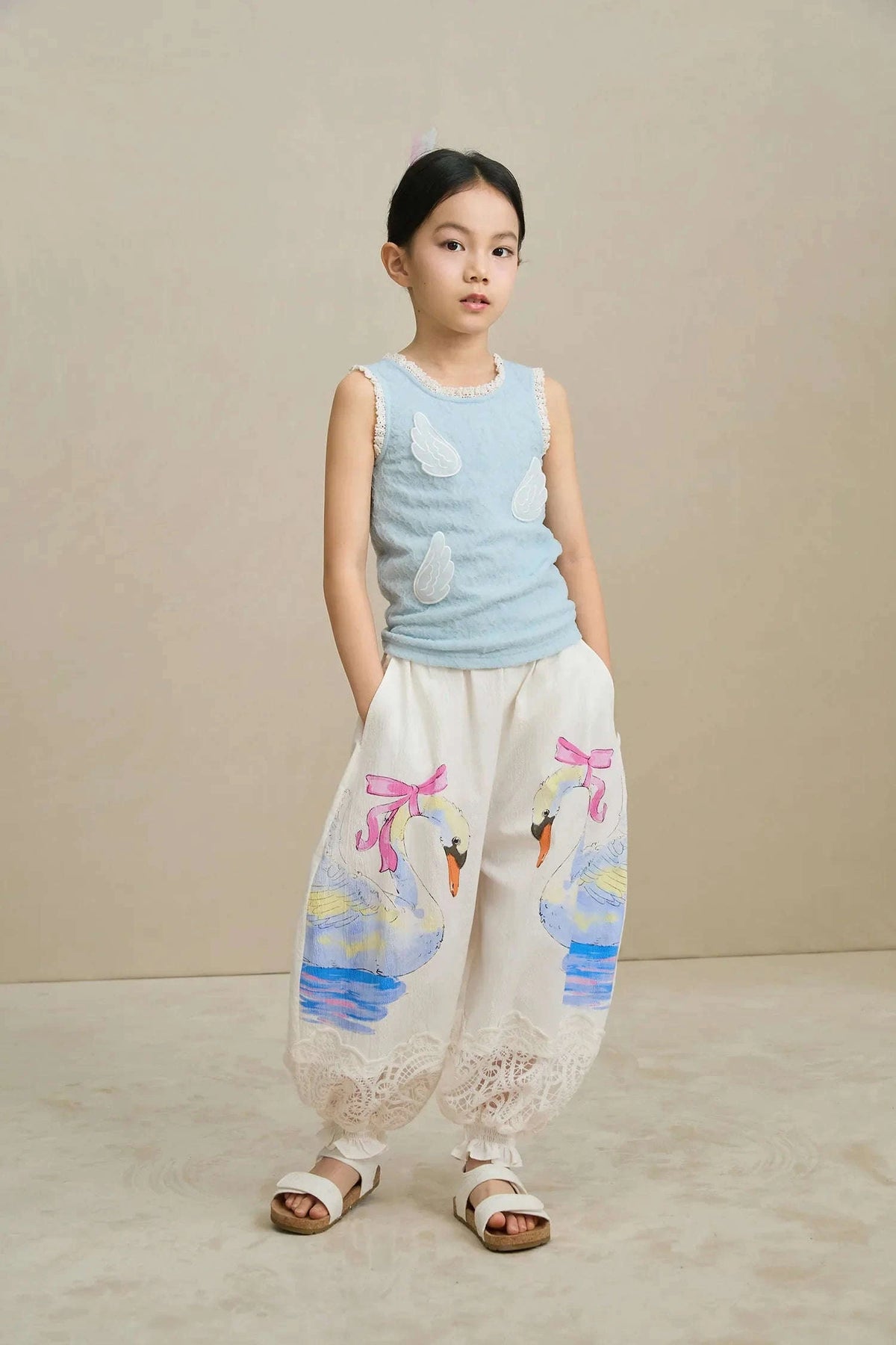 Swan Print Breezy Anti-Mosquito Pants Namma Markt