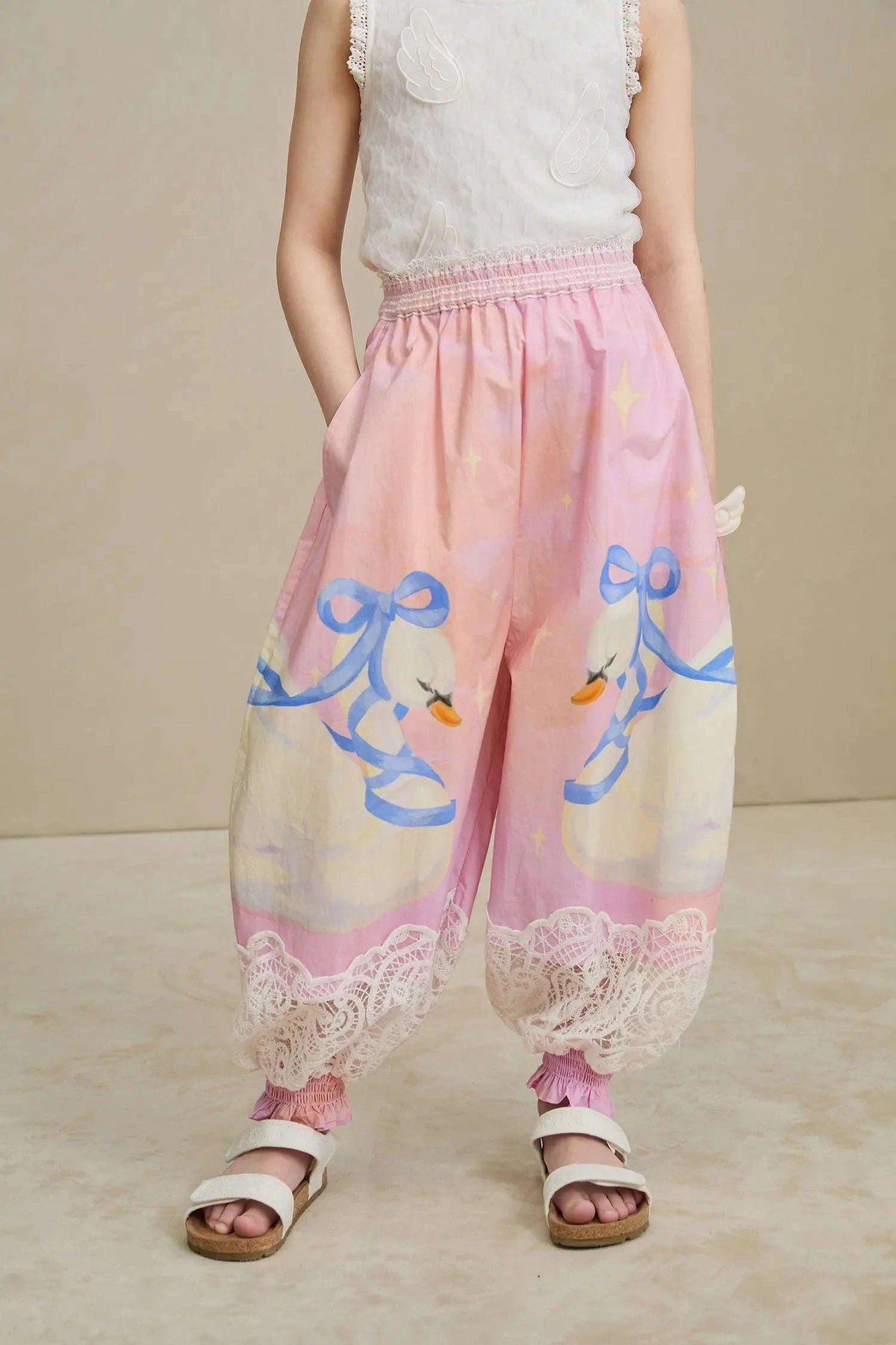 Swan Print Breezy Anti-Mosquito Pants Namma Markt