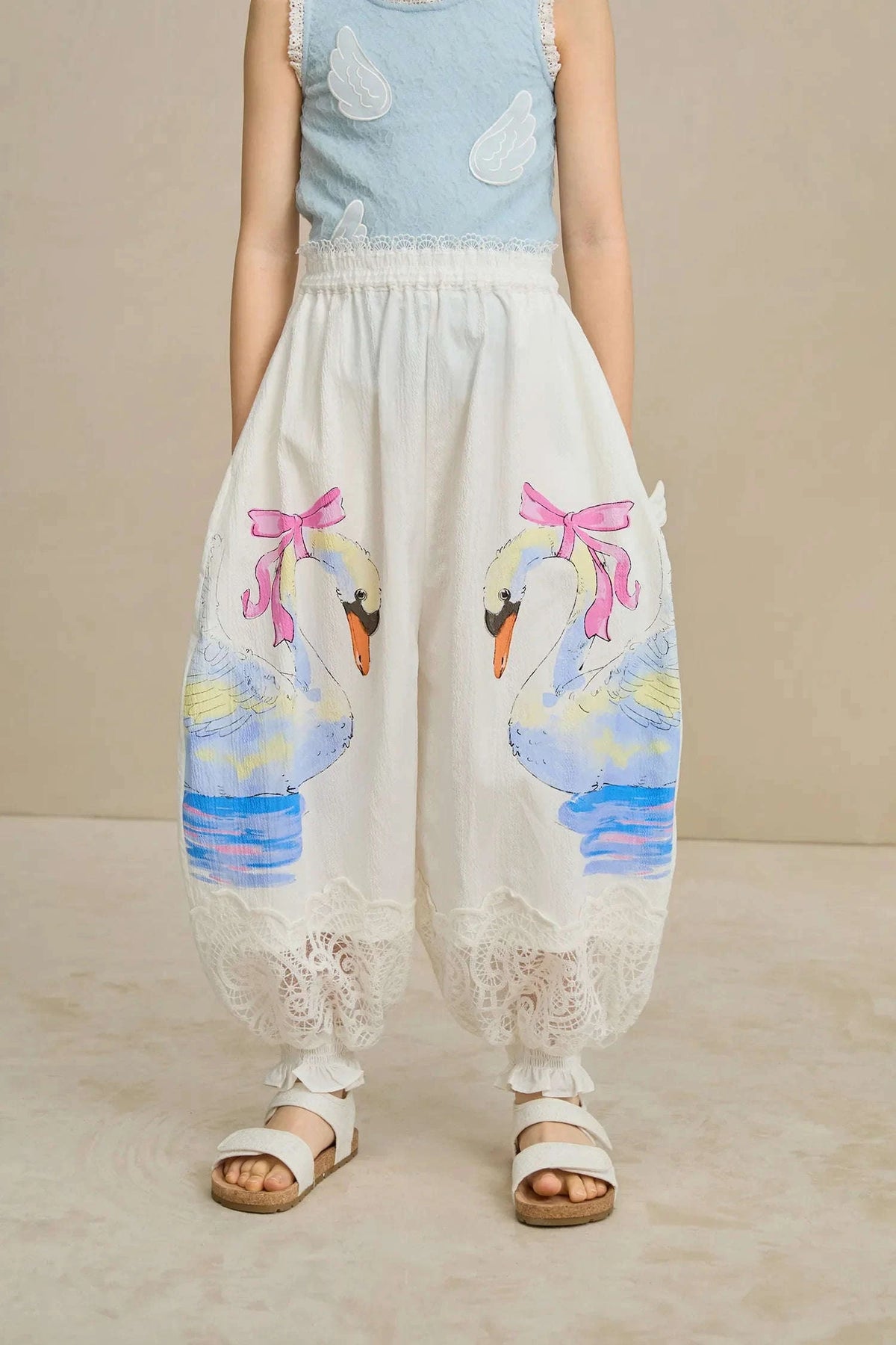 Swan Print Breezy Anti-Mosquito Pants Namma Markt