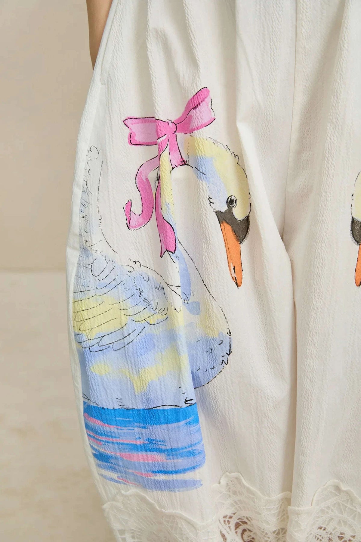 Swan Print Breezy Anti-Mosquito Pants Namma Markt