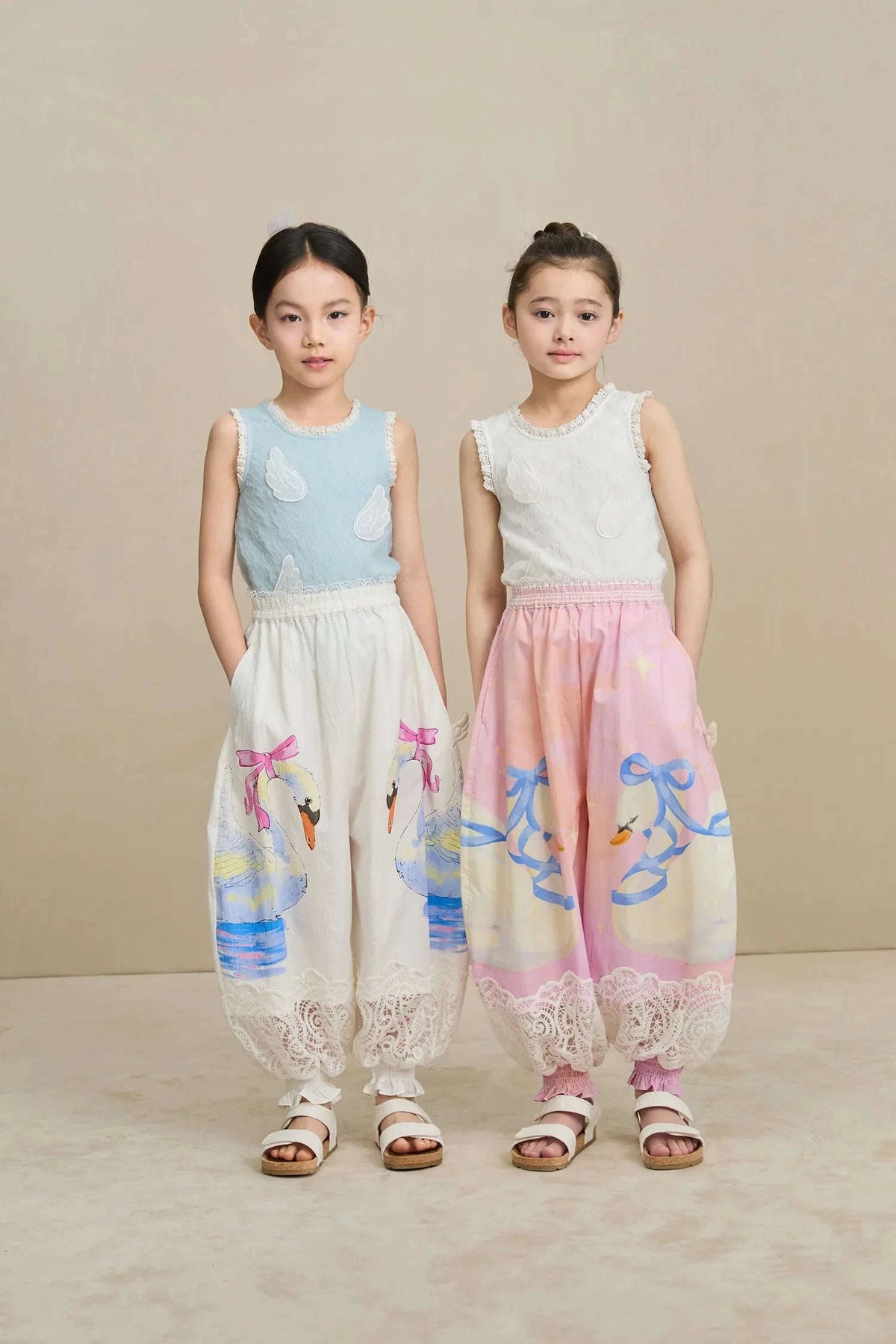 Swan Print Breezy Anti-Mosquito Pants Namma Markt