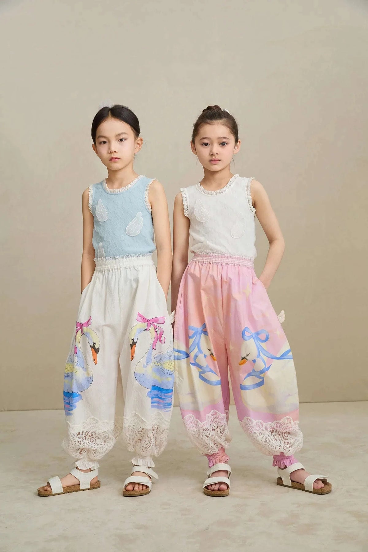 Swan Print Breezy Anti-Mosquito Pants Namma Markt