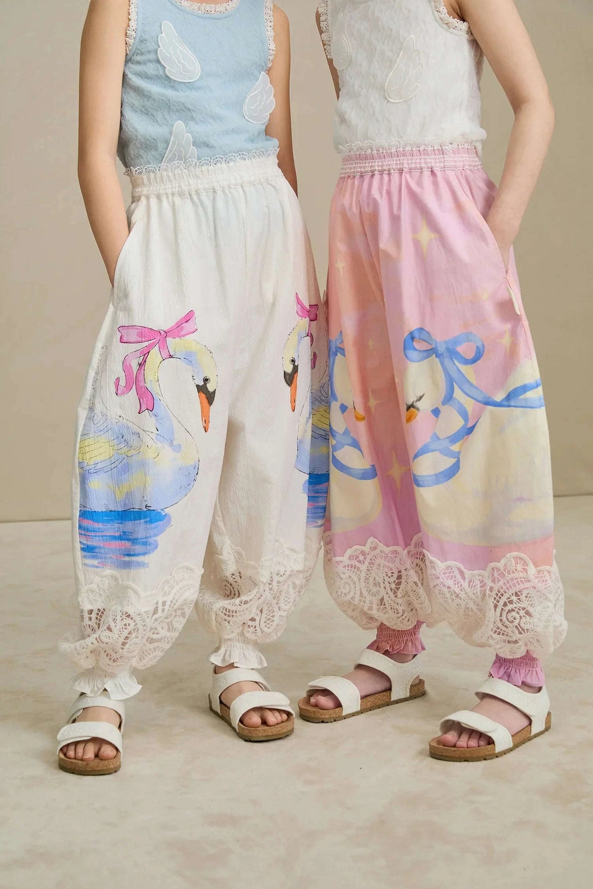 Swan Print Breezy Anti-Mosquito Pants Namma Markt