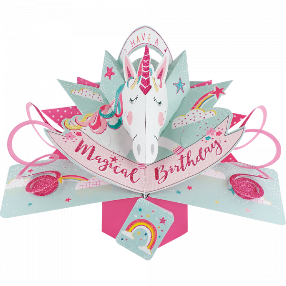Grußkarte PopUp "Magical Birthday" Einhorn
