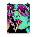 Smoking Girl Poster - Trippy Wall Art