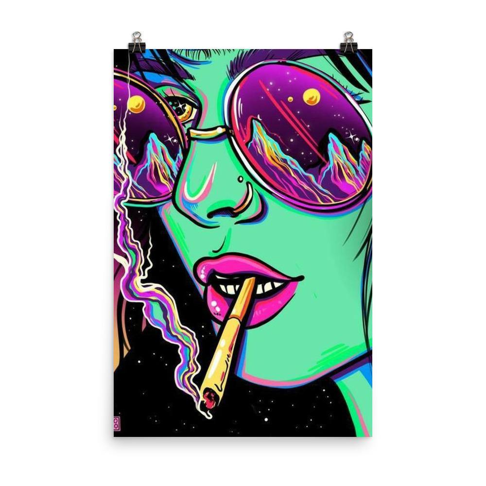 Smoking Girl Poster - Trippy Wall Art