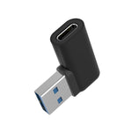 USB 3.1 Adapter Typ C Buchse zu 3.0 Typ A Stecker Winkel Kabel in Schwarz | System-S