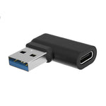 USB 3.1 Adapter Typ C Buchse zu 3.0 Typ A Stecker Winkel Kabel in Schwarz | System-S