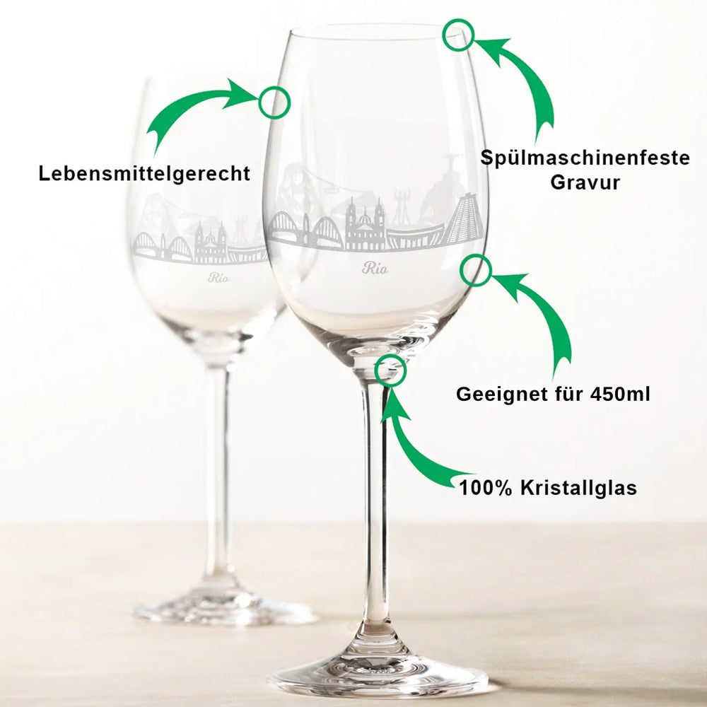 Stölzle Lausitz Weingläser mit Skyline Rio Gravur im Set