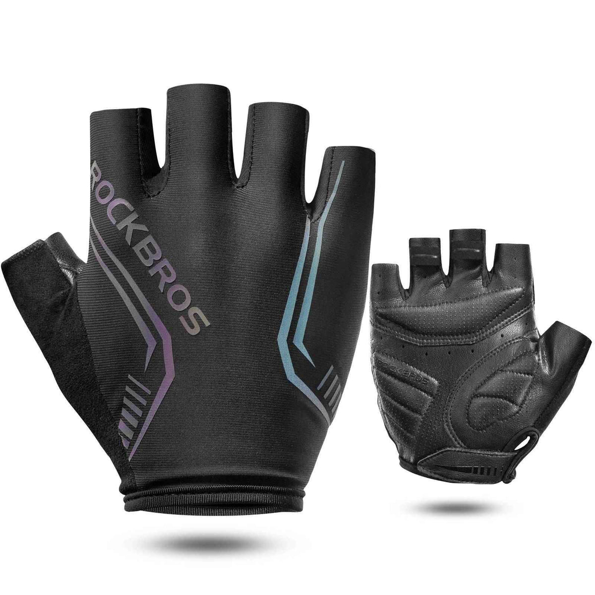ROCKBROS Bunte reflektierende Kurzfingerhandschuhe