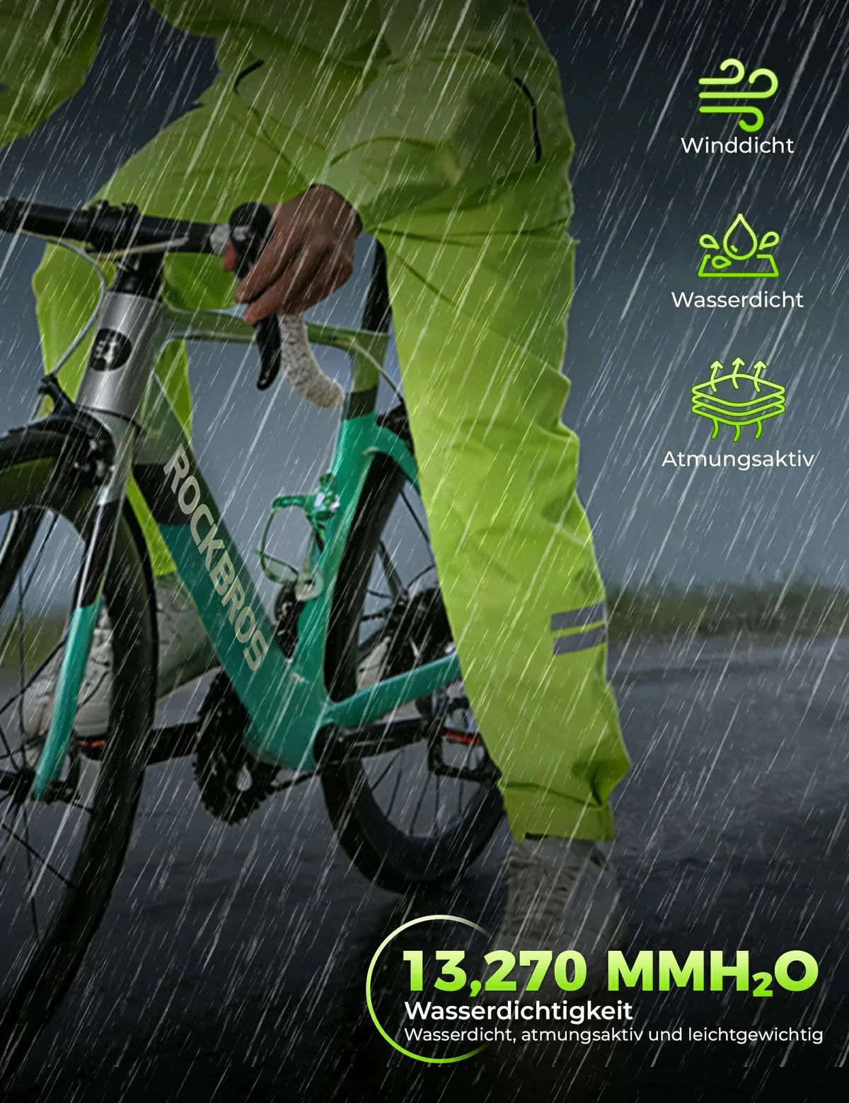 ROCKBROS Fahrradhose Herren Lang Wasserdicht