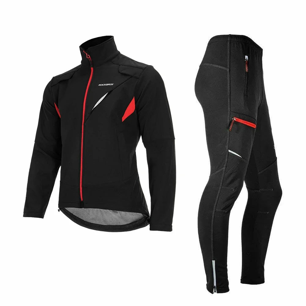 ROCKBROS Winter Jacke / Hose Herren Windschutz Radsportanzug