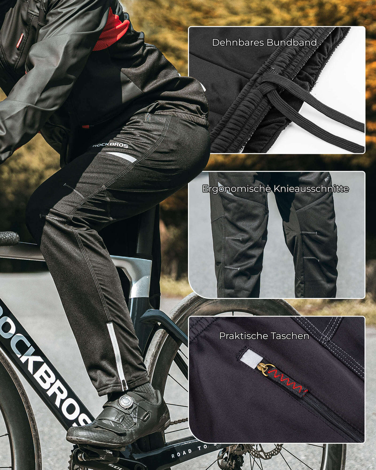 ROCKBROS Winter Radhose Herren Windschutz