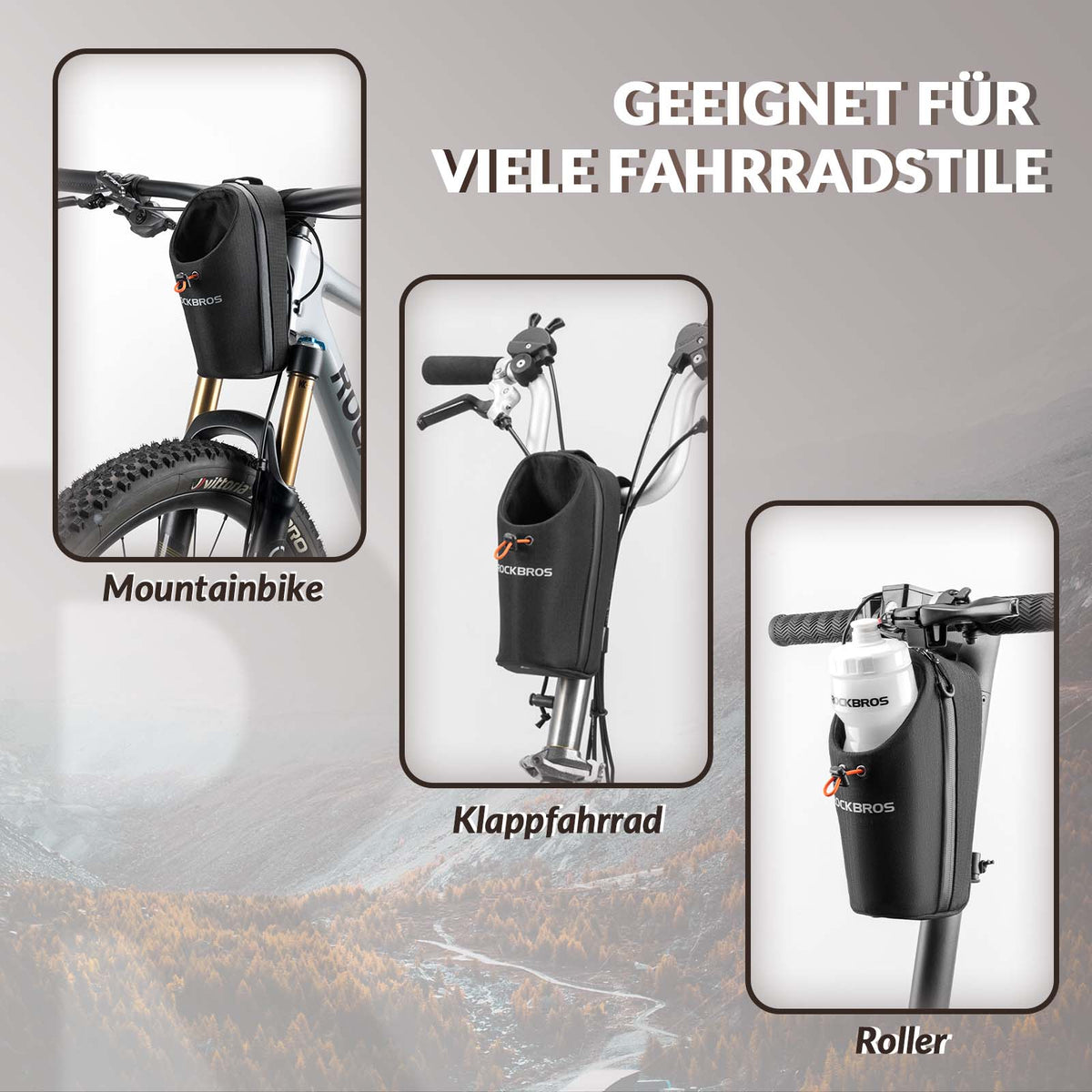 Lenkertasche Flaschentasche Trinkflaschenhalter Multifunktionales Design