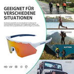 Polarisierte Fahrradbrille mit 4 Wechselgläsern