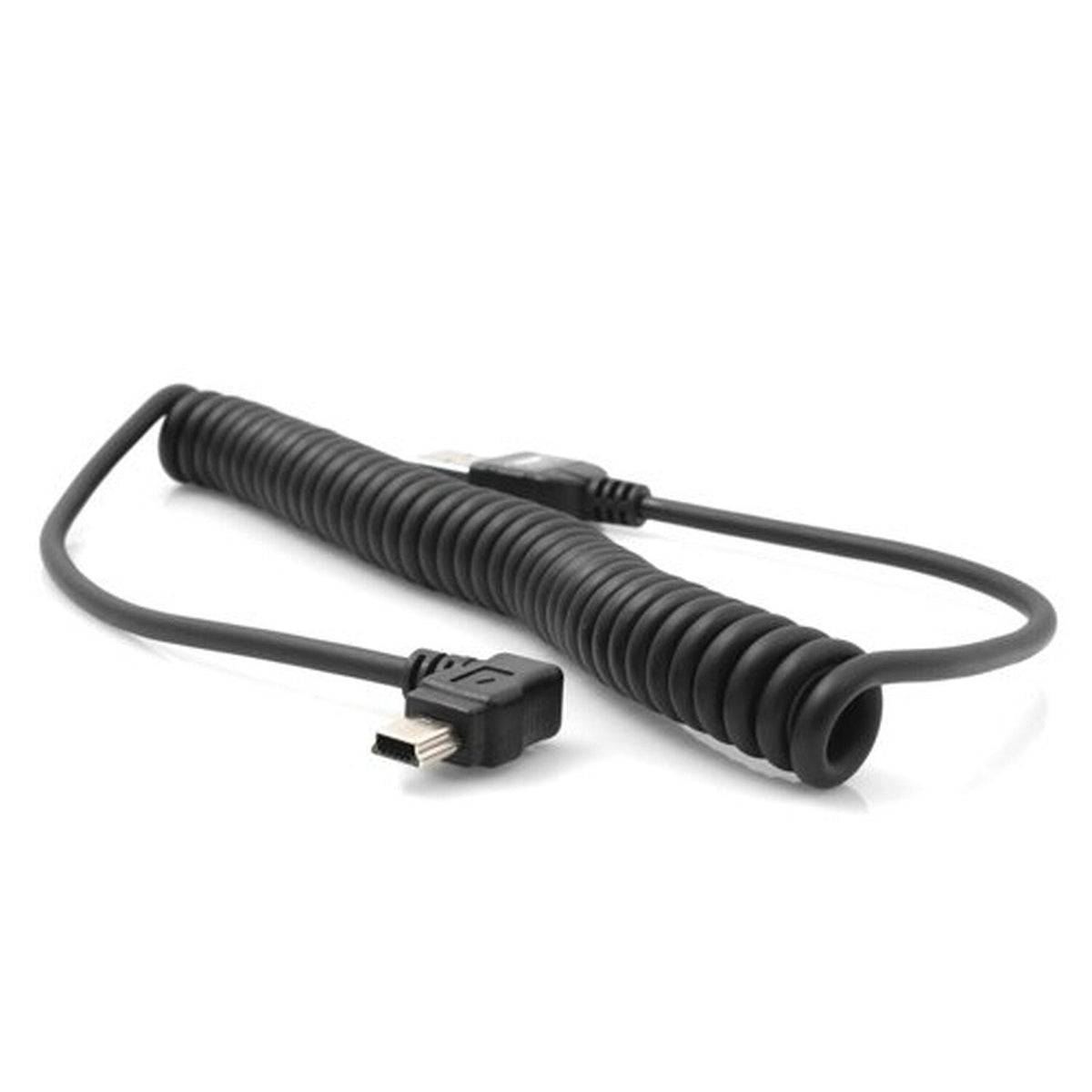 Dehnbares Mini USB Kabel Datenkabel Ladekabel Spiralkabel Winkelstecker 50 - 135 cm | System-S